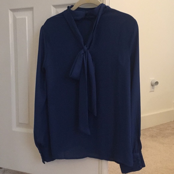 Navy Bow-Collar Blouse 💙 - Picture 1 of 2
